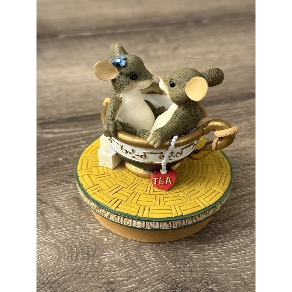 Charming Tails Fitz & Floyd You’re My Cup Of Tea Teacup Mouse Candle Topper MM23